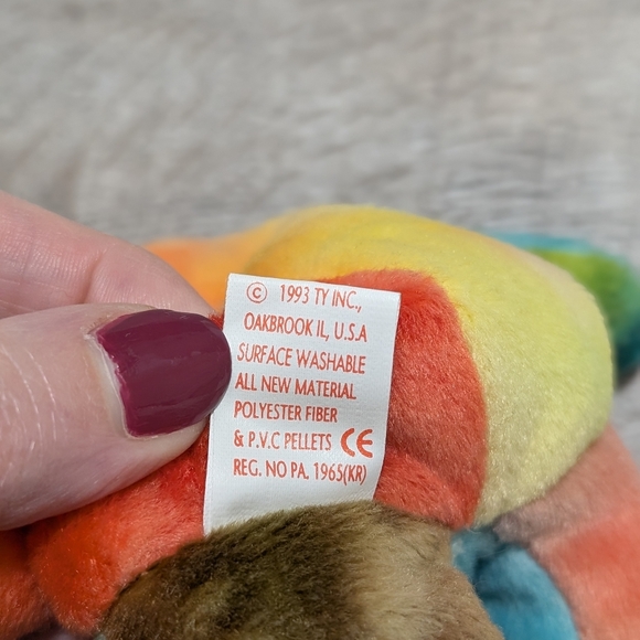 1993 TY Beanie Baby Garcia Original PVC Beads Grateful Dead - Picture 7 of 7